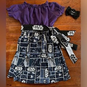 Etsy Darth Vader Star Wars Dress & Barrette Girls 4 5